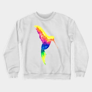 Rainbow Watercolor Hummingbird Crewneck Sweatshirt